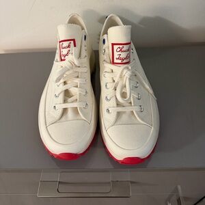 Converse Cream and Red Sneakers